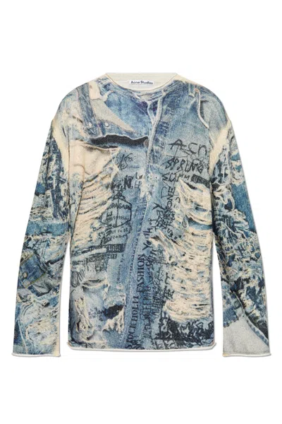 Acne Studios Patterned Sweater In Blue