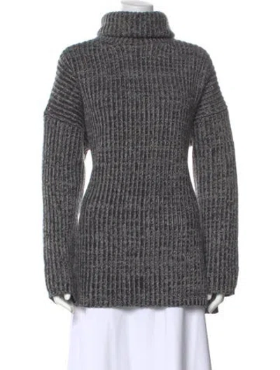 Pre-owned Acne Studios Patterned Turtleneck Sweater In Black