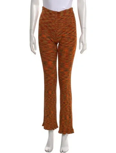 Pre-owned Acne Studios Patterned Wide Leg Pants In Orange