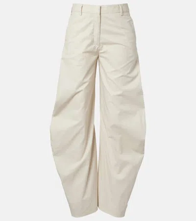 Acne Studios Women Beige High-waisted Pants In Cotton Woman In Neutral