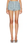 Acne Studios Organic Cotton Lounge Shorts Plaid Pattern In Blue