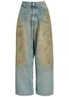 Acne Studios Penicillin Dirt-effect Wide-leg Jeans In Blue