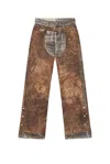 Acne Studios Wide Leg Patchwork Jeans With Button And Loops In Multi