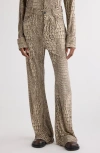 Acne Studios Persey Croc Print Jersey Five-pocket Pants In Multi Grey