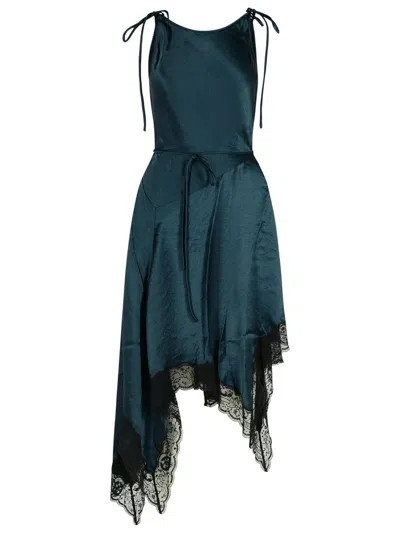 Acne Studios Petrol Blue Acetate Dress Women In Green