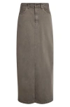Acne Studios Gray Faded Denim Maxi Skirt In Anthracite Grey