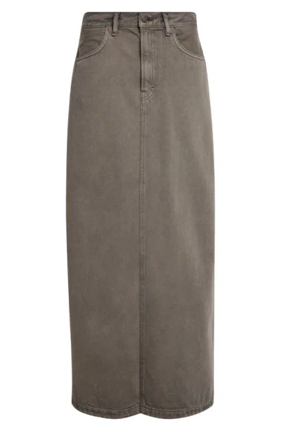 Acne Studios Gray Faded Denim Maxi Skirt In Aa2 Anthracite Grey