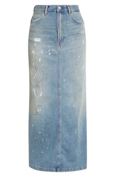 Acne Studios Philo Trafalgar Denim Midi Skirt In Light Blue