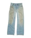 Acne Studios Ripped-detailing Wide-leg Jeans In Gray