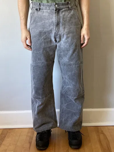 Pre-owned Acne Studios Pigment Dyed Canvas Double Knee Work Trousers In Grey