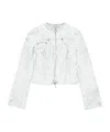 Acne Studios Pigment-print Denim Jacket In White
