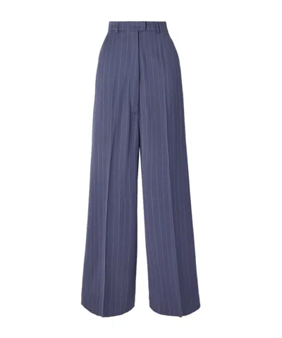 Acne Studios Pinstriped Woven Wide-leg Pants In Blue