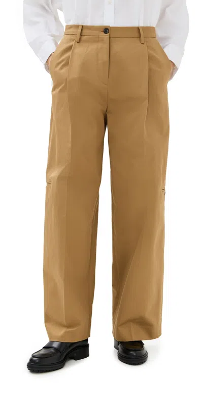 ACNE STUDIOS PINGO TRENCH TWILL TROUSERS FADED OCHRE