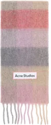 Acne Studios Soft Checkered Scarf In Pastel Shades In Multi