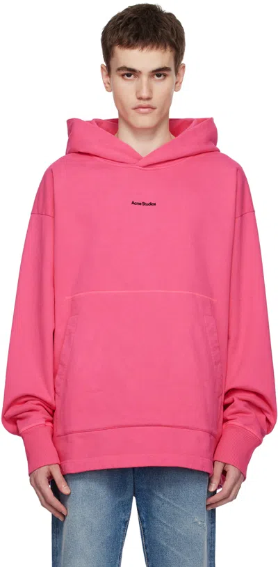 Acne Studios Pink Bonded Hoodie In Asa Neon Pink
