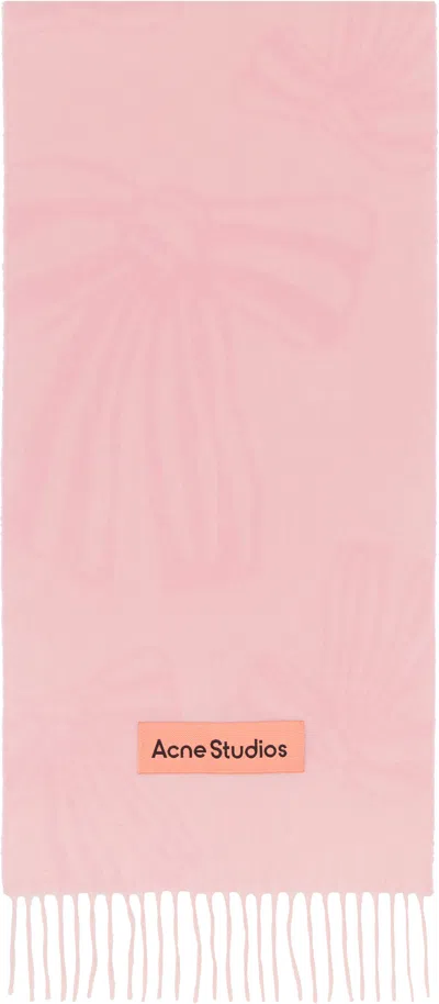 Acne Studios Pink Cashmere Jacquard Scarf