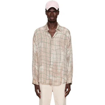 Acne Studios Pink Checkered Shirt In Neutral