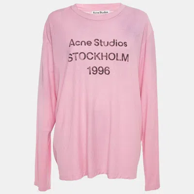 Pre-owned Acne Studios Pink Cotton & Hemp Long Sleeve T-shirt L