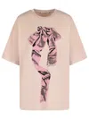 Acne Studios Crew Neck Graphic Print Oversized T-shirt In Pink