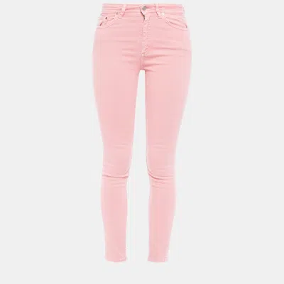 Pre-owned Acne Studios Pink Denim Skinny Leg Jeans Xs Waist 25"