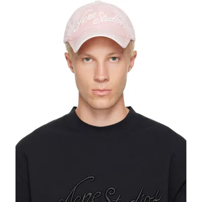 Acne Studios Pink Embroidered Logo Cap