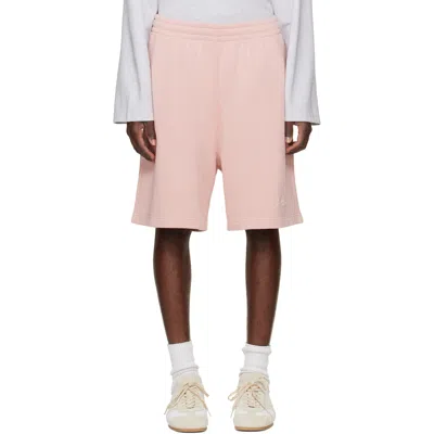 Acne Studios Pink Embroidered Logo Shorts In Pattern