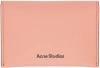 ACNE STUDIOS PINK FOLDED LEATHER CARD HOLDER