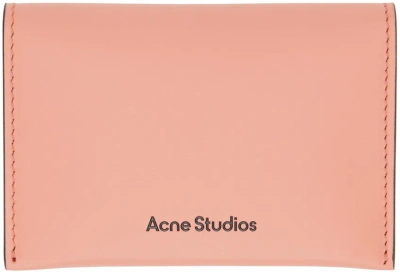 Acne Studios Pink Folded Leather Card Holder In Ad2 Salmon Pink