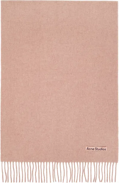 Acne Studios Pink Fringe Wool Narrow Scarf