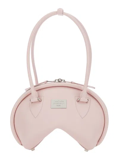 Acne Studios Women Pink Handbag With Two Top Handles And Logo Plaque On The Front In Leather Woman
