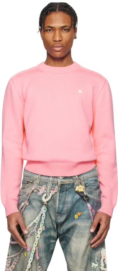Acne Studios Pink Knit Cotton Jumper In Drm Cameo Pink