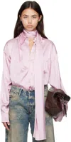 Acne Studios Pink Layered Satin Blouse