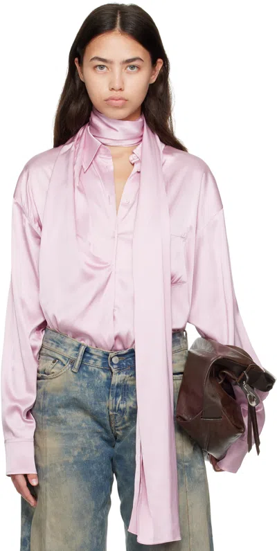 Acne Studios Pink Layered Satin Blouse