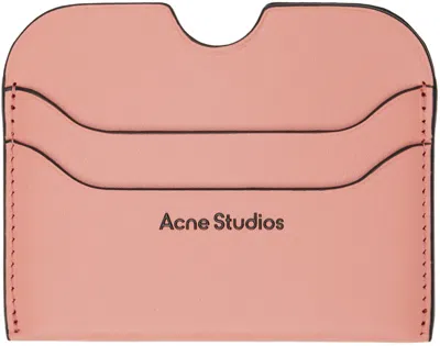 Acne Studios Pink Leather Card Holder In Ad2 Salmon Pink