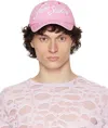 Acne Studios Logo-embroidered Cotton Cap In Bp5 Bubble Pink