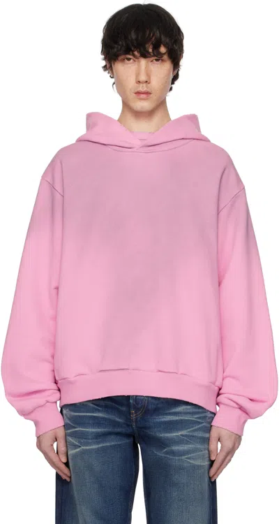 Acne Studios Pink Logo Hoodie In Djs Cotton Candy Pin