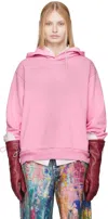 Acne Studios Pink Logo Hoodie In Djs Cotton Candy Pin