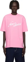 Acne Studios Pink Logo Relaxed Fit T-shirt