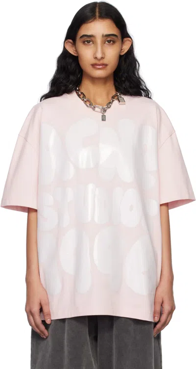 Acne Studios Pink Logo Relaxed Fit T-shirt In Dsc Innocent Pink