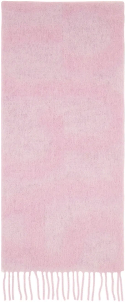 Acne Studios Pink Logo Scarf In 415 Pink