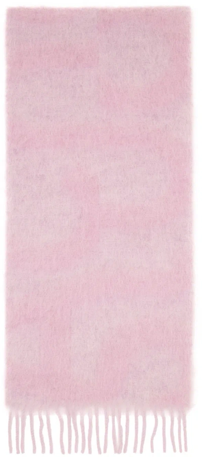Acne Studios Pink Logo Scarf In 415 Pink