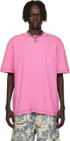 Acne Studios Pink Logo T-shirt In Pink