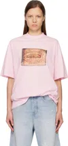 Acne Studios Pink Logo T-shirt In Pink