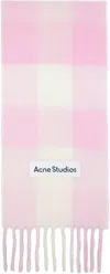 Acne Studios Vally Checked Wool-blend Scarf In Pink