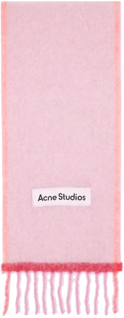 Acne Studios Pink Narrow Wool Mohair Scarf In 415 Pink