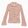 ACNE STUDIOS ACNE STUDIOS PINK PERFORATED COTTON-BLEND CARDIGAN WOMEN