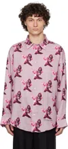 Acne Studios Pink Printed Button-up Shirt In 415 Pink