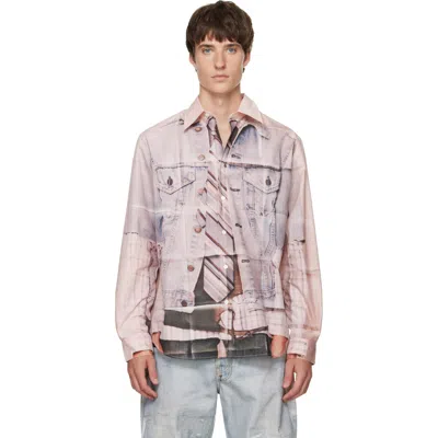 Acne Studios Pink Printed Button-up Shirt In 415 Pink