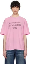 Acne Studios Pink Relaxed Fit Logo T-shirt In Djs Cotton Candy Pin