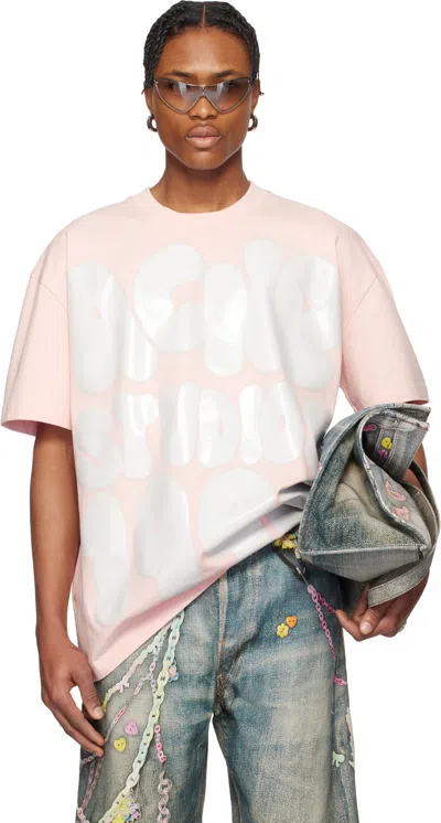 Acne Studios Pink Relaxed Fit Logo T-shirt In Dsc Innocent Pink